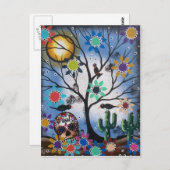 door Lori Everett_ Day of the Dead, Mexican, Skull Briefkaart (Voorkant / Achterkant)