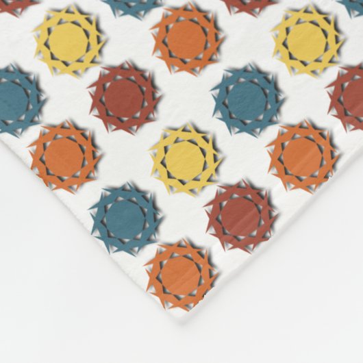 door Marokko geïnspireerd aards patroon Fleece Deken (Hoek)