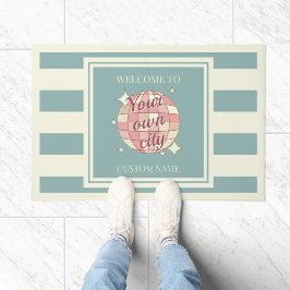 Door Mat aangepaste stadsnaam strandhuis