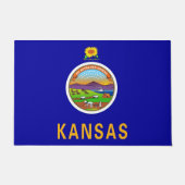 Door Mat with Flag of Kansas State, USA (Voorkant)