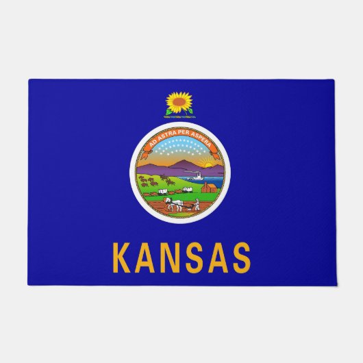 Door Mat with Flag of Kansas State, USA (Voorkant)