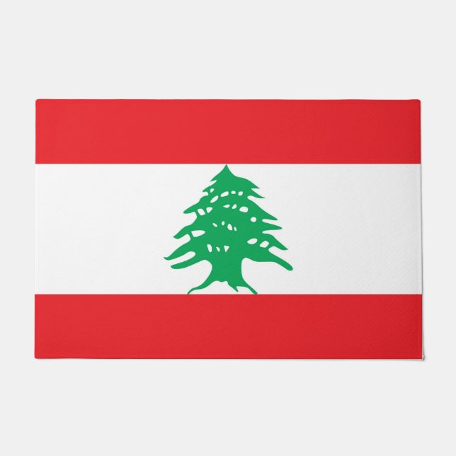 Door Mat with Flag of Lebanon (Voorkant)