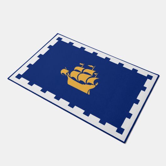 Door Mat with Flag of Quebec City, Canada (Schuin)