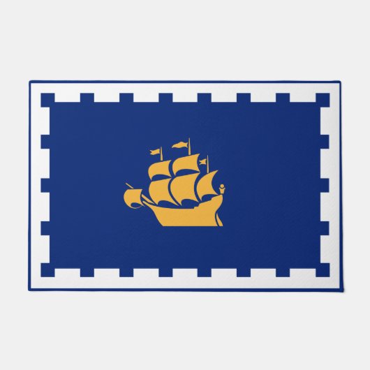 Door Mat with Flag of Quebec City, Canada (Voorkant)