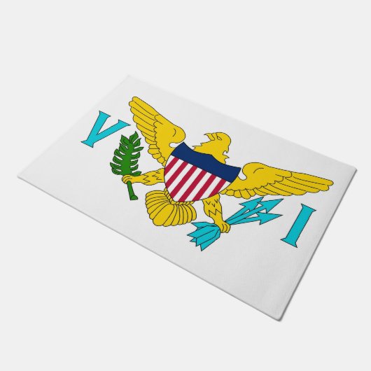 Door Mat with Flag of Virgin Islands, USA (Schuin)