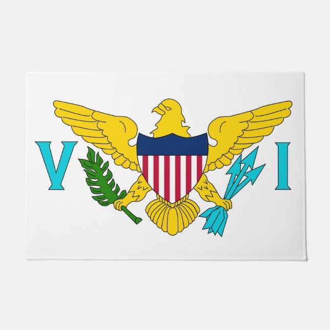 Door Mat with Flag of Virgin Islands, USA (Voorkant)