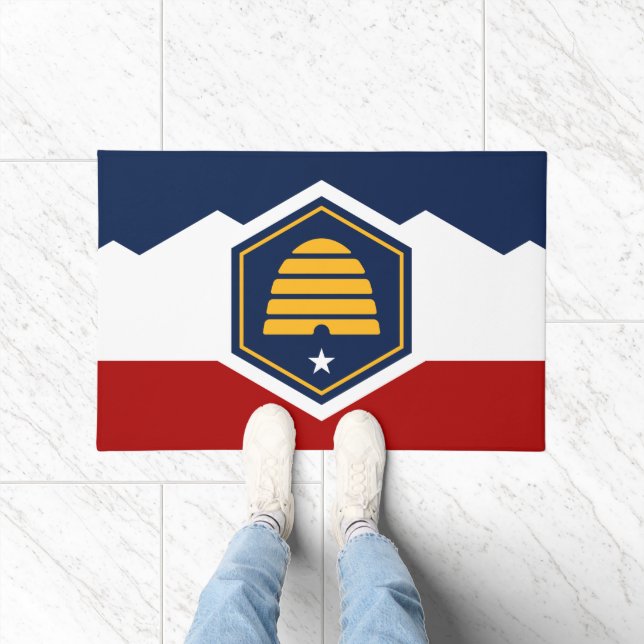 Door Mat with new Flag of Utah State, USA (Binnen)