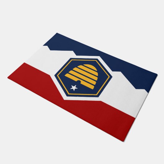 Door Mat with new Flag of Utah State, USA (Schuin)