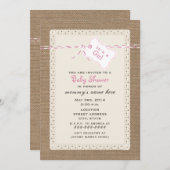 Door middel van Baby shower met gebluste rand en r Kaart (Voorkant / Achterkant)