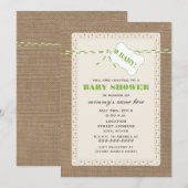 Door middel van Burlap Lace en Green Twine geïnspi Kaart (Voorkant / Achterkant)