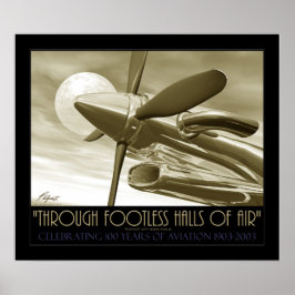 Door middel van vliegende zalen poster