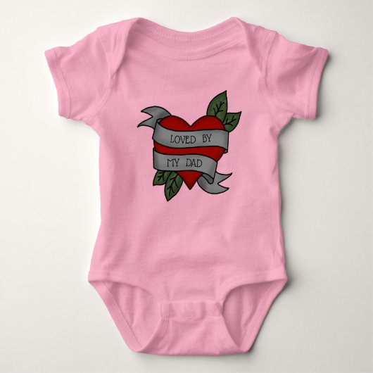 DOOR MIJN DAD VERZONDEN tattoo - Hart-sash Romper (Voorkant)