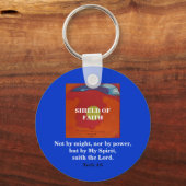 DOOR MIJN SPIRIT/SHIELD VAN FAITH SLEUTELHANGER (Voorkant)