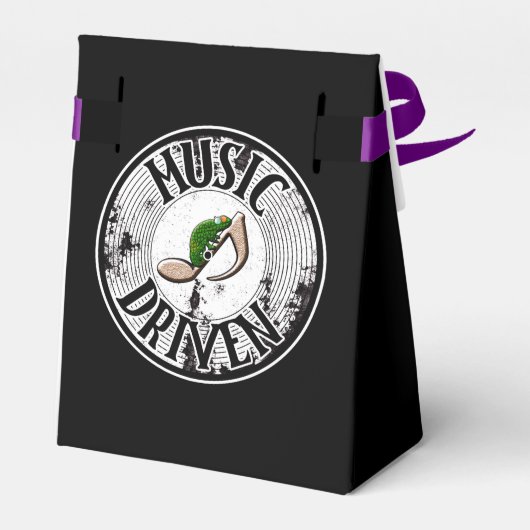 Door muziek aangedreven favoriete vak bedankdoosjes (Achterkant)