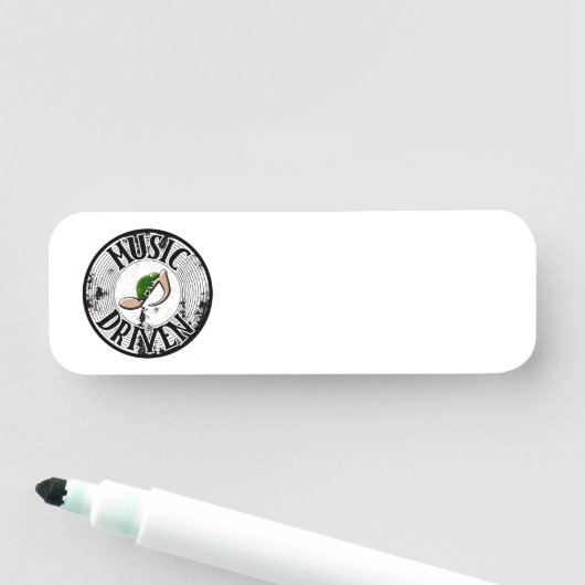 Door muziek aangedreven naamtag naamplaatje (In situ)