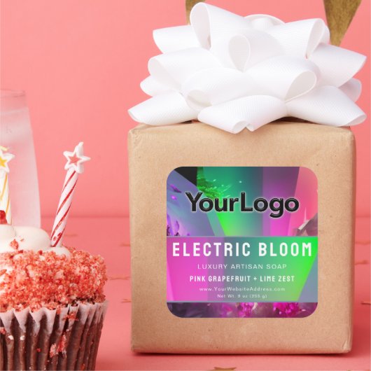 Door neon rave geïnspireerd handgemaakt Etsy-produ Vierkante Sticker (Feest)