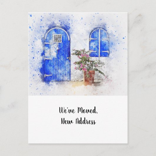 Door Nieuw Adres Aankondiging Briefkaart (Voorkant)