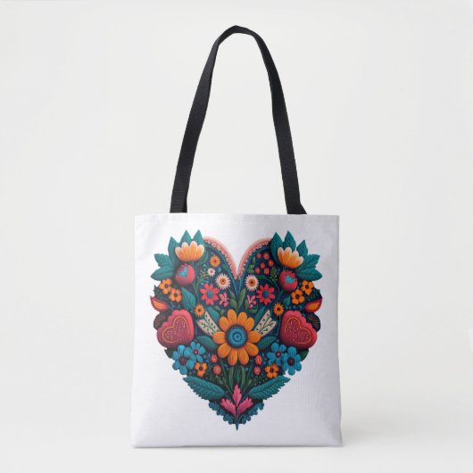Door Oekraïne geïnspireerd hart van bloemen Tote Bag (Voorkant)