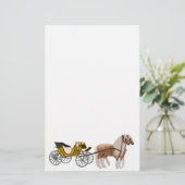 door paarden getrokken goederenstation briefpapier (Staand voorkant)