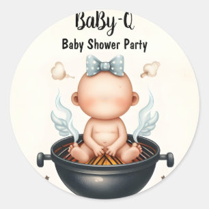 Door Plaid Babyq Fun Food Steak Beef BBQ Baby show Ronde Sticker