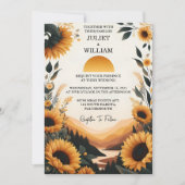 Door Planten rustieke tuin groen zonnebloem bruilo Kaart (Voorkant)