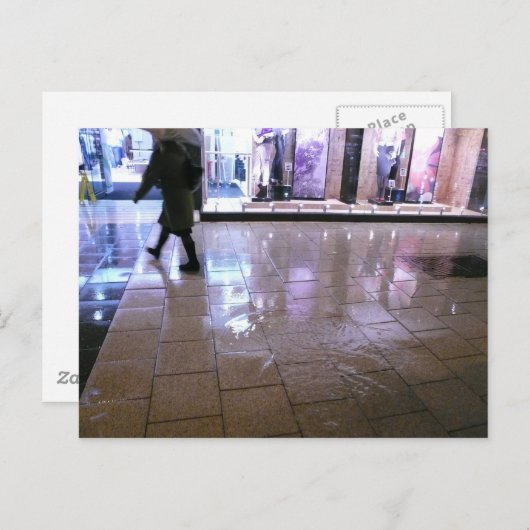 Door Puddles lopen Briefkaart (Voorkant / Achterkant)