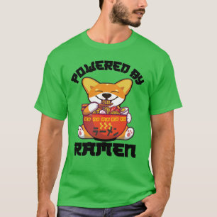 DOOR RAMEN BEVOEGDE CORGI   Kawaii Corgi Eating Ra T-shirt