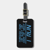 Door regen of slaapstand... Ik ren Bagagelabel (Voorkant verticaal)