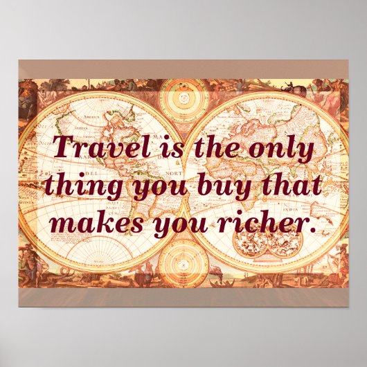 Door reizen wordt u rijker - kunstafdrukken poster (Voorkant)