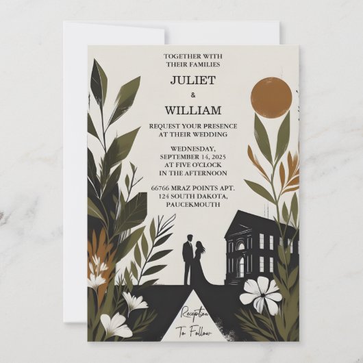 Door Retro 70s 80s Fast Bold Boho Courthouse Bruil Kaart (Voorkant)