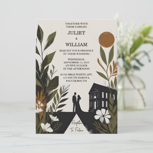 Door Retro 70s 80s Fast Bold Boho Courthouse Bruil Kaart (Staand voorkant)