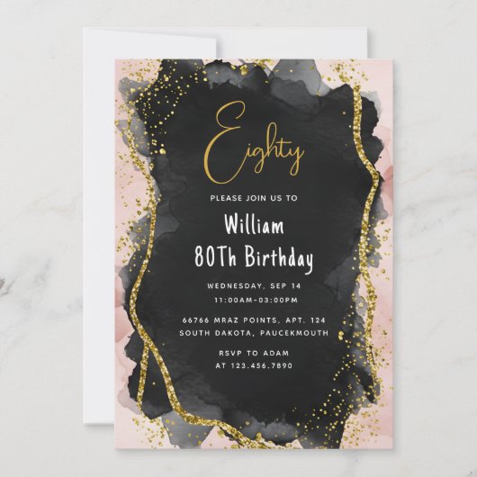 Door Retro Fun Adult Humor Happy Chic 80th Birthda Kaart (Voorkant)