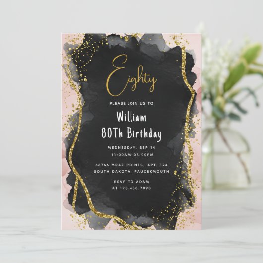 Door Retro Fun Adult Humor Happy Chic 80th Birthda Kaart (Staand voorkant)