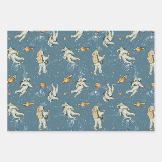 Door ruimte geïnspireerd omlooppapier inpakpapier vel (Voorkant)