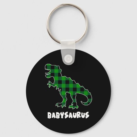 Door Saurus T-rex Dinosauriërs Geruite St. Patrick Sleutelhanger (Voorkant)