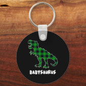 Door Saurus T-rex Dinosauriërs Geruite St. Patrick Sleutelhanger (Voorkant)