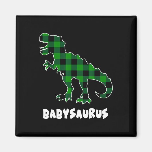 Door Saurus T-rex Dinosauriërs Geruite St Patricks Magneet (Voorkant)
