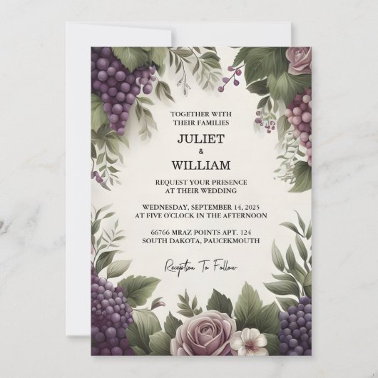 Door Seed Landelijk Boerderij Houten Fruit Ivy Vin Kaart (Voorkant)