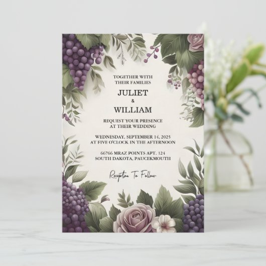 Door Seed Landelijk Boerderij Houten Fruit Ivy Vin Kaart (Staand voorkant)