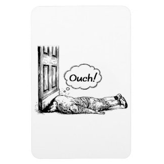 Door Slam Disaster “Ouch!” Comic Illustration Magneet