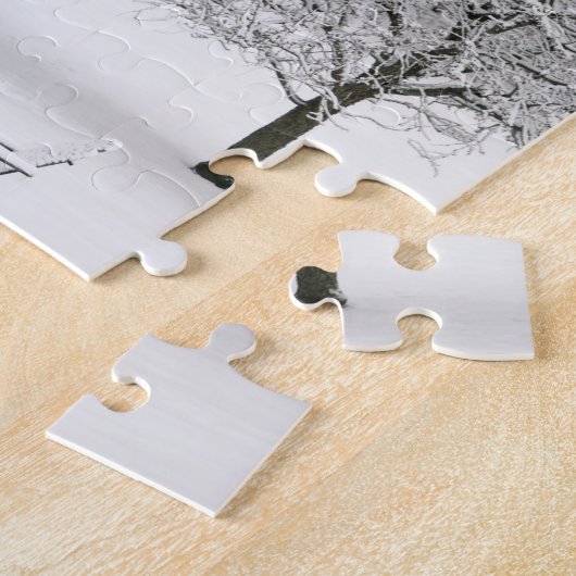 Door sneeuw bedekt landschap legpuzzel (Zijkant)
