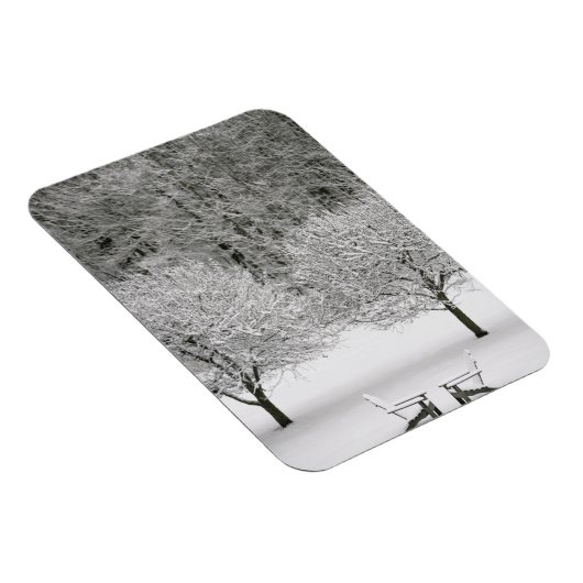 Door sneeuw bedekt landschap magneet (Rechterzijde)