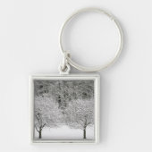 Door sneeuw bedekt landschap sleutelhanger (Voorkant)