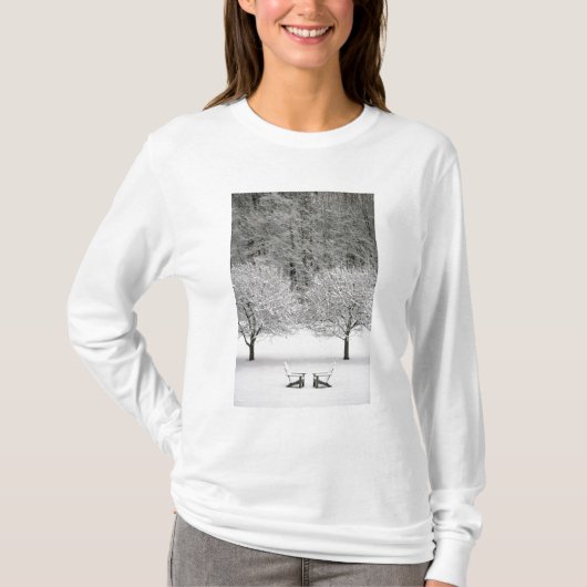 Door sneeuw bedekt landschap t-shirt (Voorkant)