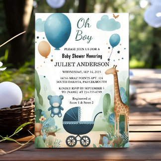 Door Soft Boho Beer Blue Cub Welkom Baby Boy Showe Kaart