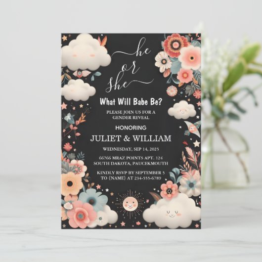 Door Stash Fun Cloud Familie in het Spaans Gendero Kaart (Staand voorkant)