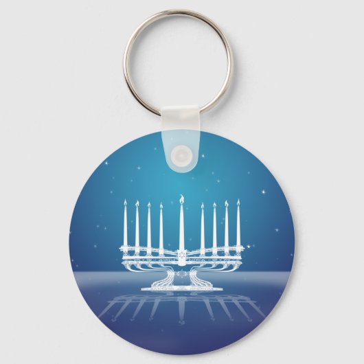 Door sterren verlicht Menorah II Sleutelhanger (Voorkant)