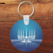 Door sterren verlicht Menorah II Sleutelhanger (Voorkant)