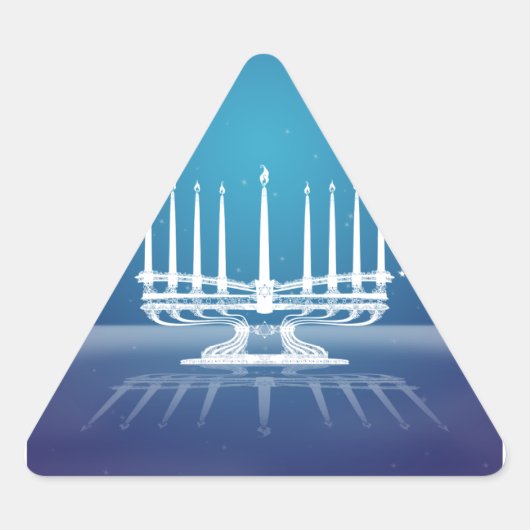 Door sterren verlicht Menorah II Sticker (Voorkant)