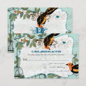 Door Tangerine Yellow & Black Art Deco geïnspireer Kaart (Voorkant / Achterkant)